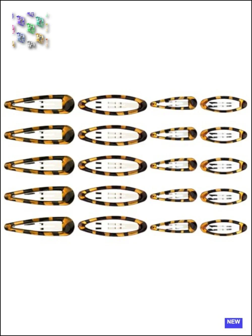 20 Pcs Tortoiseshell Snap Hair Clips, Teardrop Oval Barrettes, Non-Slip Hollow